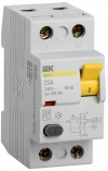 Выключатель дифференциального тока (УЗО) 2п 25А 100мА тип AC ВД1-63 IEK MDV10-2-025-100 фото 1 — ElectroZN